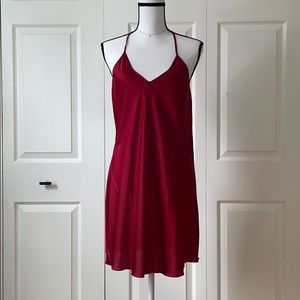 Red Satin Mini Dress